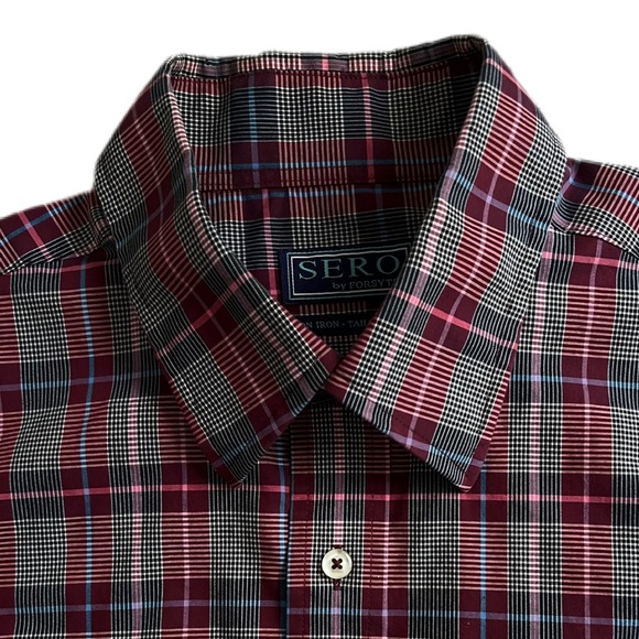 Sero by Forsyth button down dress shirt, size L No iron tailored cotton LIKE NEW - Picture 2 of 12